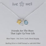 Good Friends Are The Stars Necklace On Gift Card