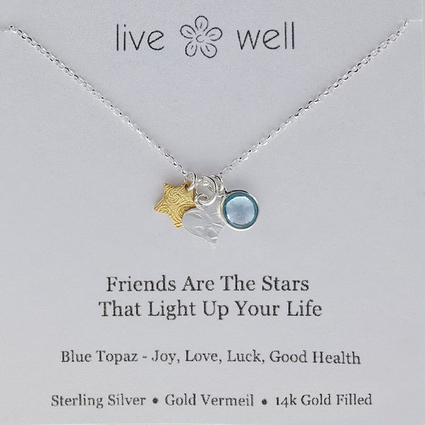 Good Friends Are The Stars Necklace On Gift Card