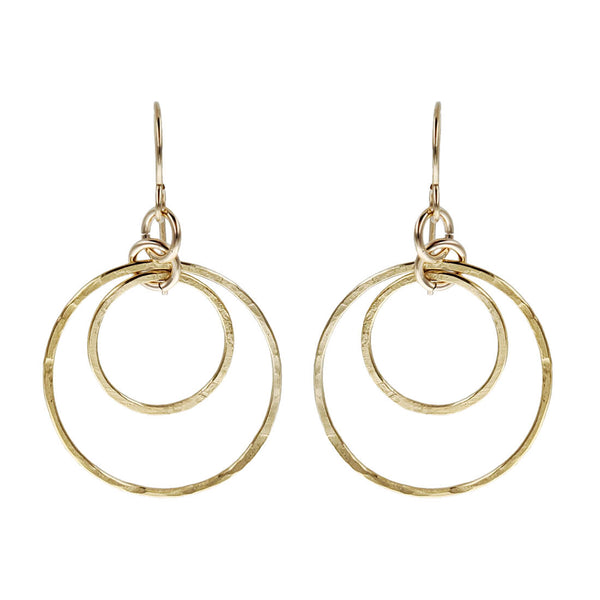 Hammered Hoop Within Hoop Earrings