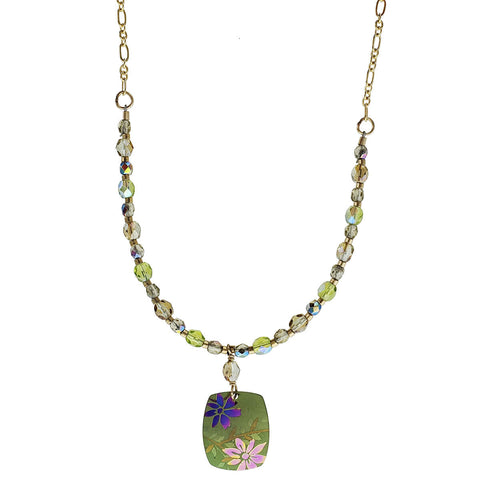 Holly Yashi Beaded Spring Flowers Pendant Necklace