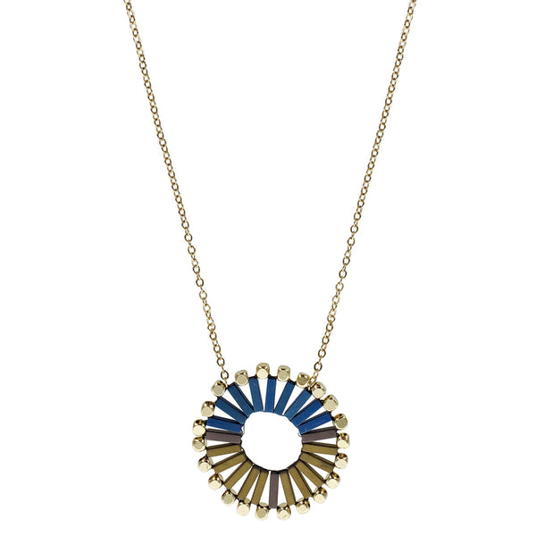 Indigo Hematite Pinwheel Necklace
