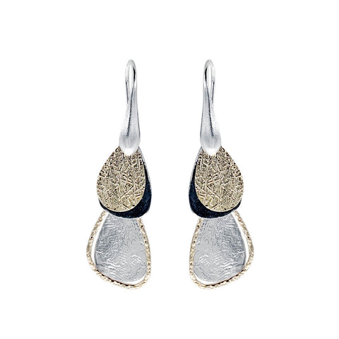 Israeli Dganit Hen Avant Garde Layered Tiers Earrings