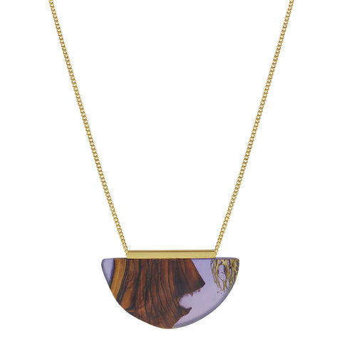 Israeli Ilana Hovev Draping Olive Wood And Cactus Necklace