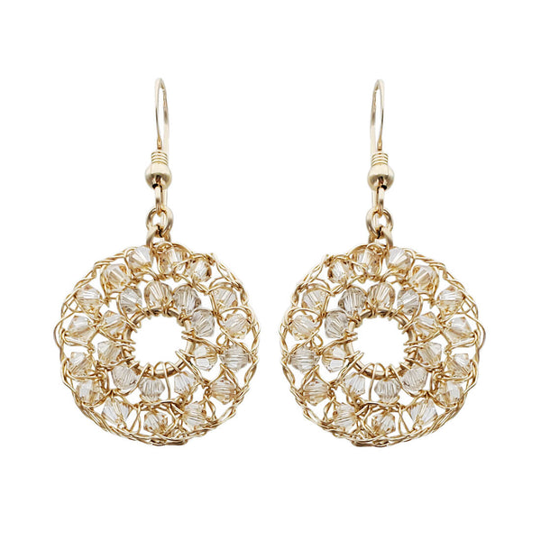 Israeli Smadar Sarid Open Golden Mesh Sunshine Earrings