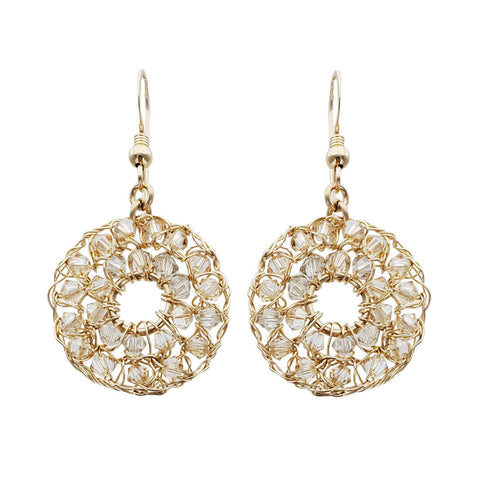 Israeli Smadar Sarid Open Golden Mesh Sunshine Earrings