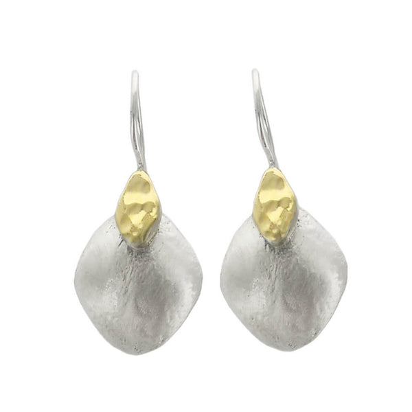 Israeli Mixed Metal Rounded Diamond Earrings By Ithil