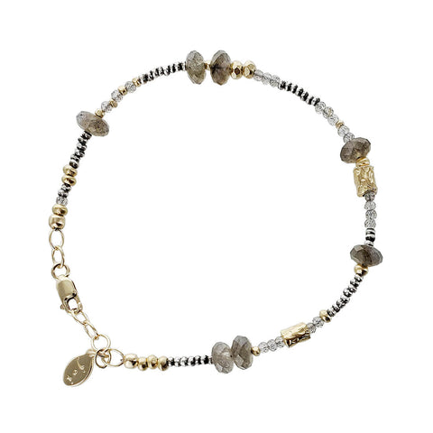 J & I  Simple Elegance Labradorite Bead Bracelet
