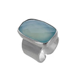 J & I Tropical Waters Chalcedony Band Ring Another View