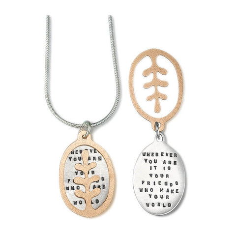 Friends Make Your World Quote Necklace