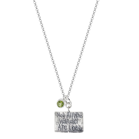 Not All Who Wander Are Lost Inspirational Charm Necklace By Live Well Backside