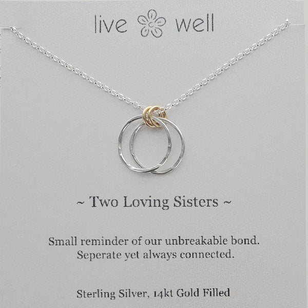 Two Loving Sisters Necklace By Live Well Gift Card