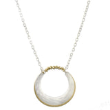Marjorie Baer Double Crescent Long Pendant Necklace
