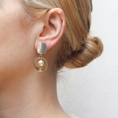 Marjorie Baer Full Moon Pearl Post Earrings On Ear