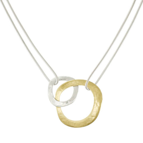 Marjorie Baer Mixed Metal Double Hoop Necklace