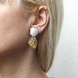 Marjorie Baer Mixed Metal Triple Fanned Leaves Post Earrings On