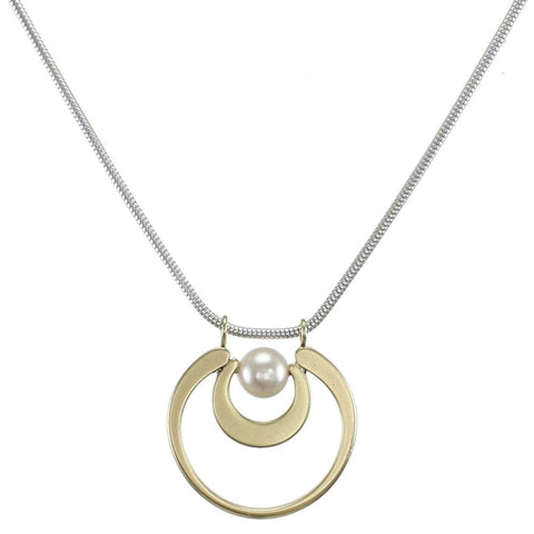 Marjorie Baer Double Crescents Cream Pearl Necklace