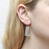 Marjorie Baer Silver Rectangle Within Gold Hoop