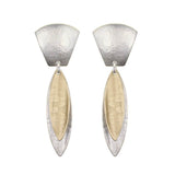 Marjorie Baer Slender Layered Leaves Clip Earrings