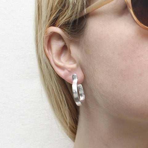 Marjorie Baer Small Post Hoop Earrings On Ear