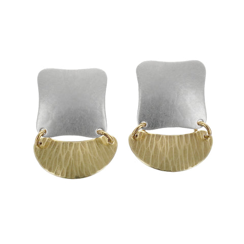 Marjorie Baer Two Piece Mixed Metal Earrings