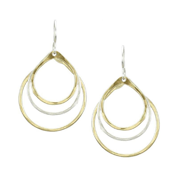 Marjorie Baer Triple Tear Drop Hoop Earrings