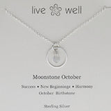 Moonstone October Birthstone Hoop Necklace By Live Well