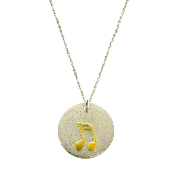 Musical Note Sterling Gold Necklace