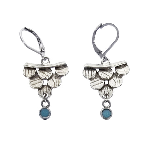 Osmose Silver Circles Turquoise Drop Earrings
