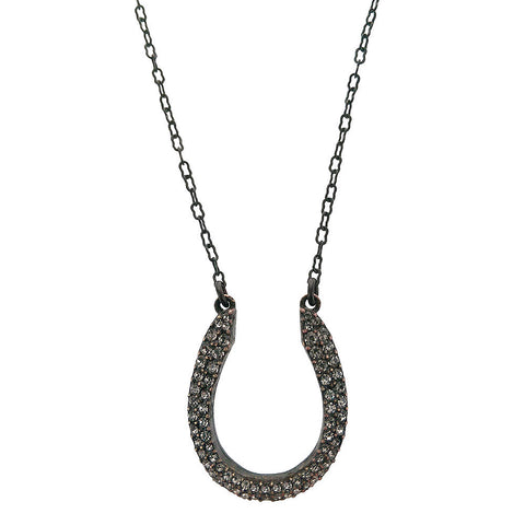 Rebel Crystal Horseshoe Pendant Necklace