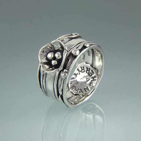 Products Sherry Tinsman Triple Jennifer Silver Dogwood Ring Side View