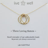 Three Loving Sisters Gold Necklace By Live Well