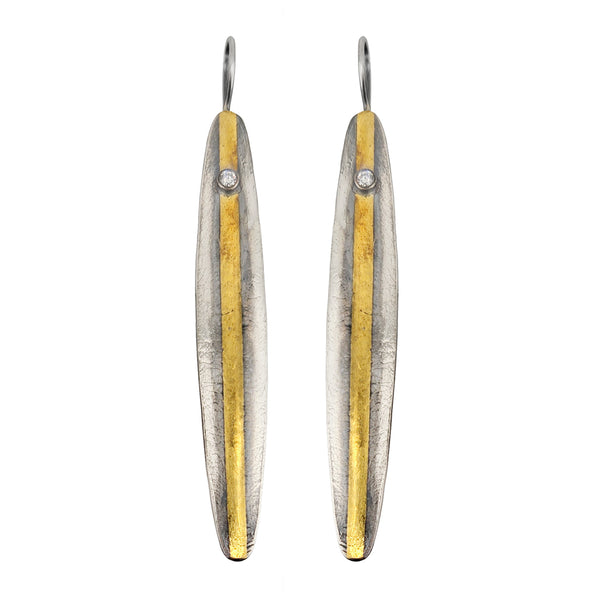 Austin Titus Split Reed Diamond Earrings