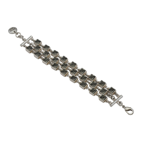 Avant Garde Paris Black Diamond Chain Linked Silhouette Bracelet