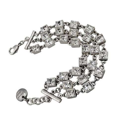 Avant Garde Paris Black Diamond Chain Linked Silhouette Bracelet