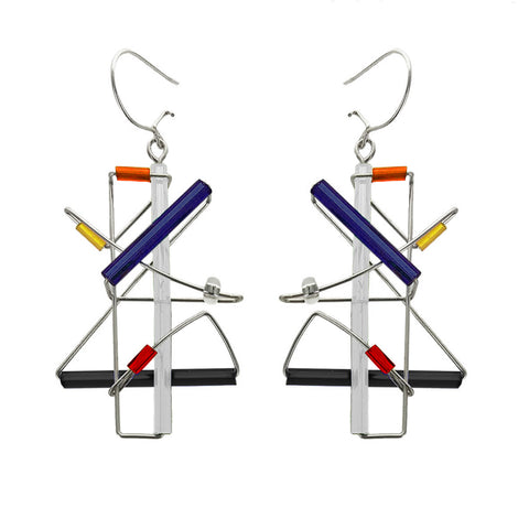 Barbie Levy Abstract Colorful Dancer Earrings
