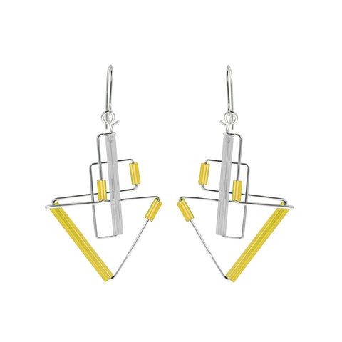 Barbie Levy Triangle Drop Yellow Clear Earrings