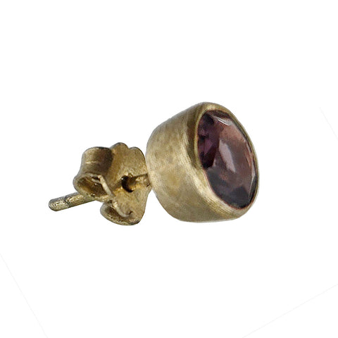Betty Carre Antiqued Gold Amethyst Post Earrings Another View