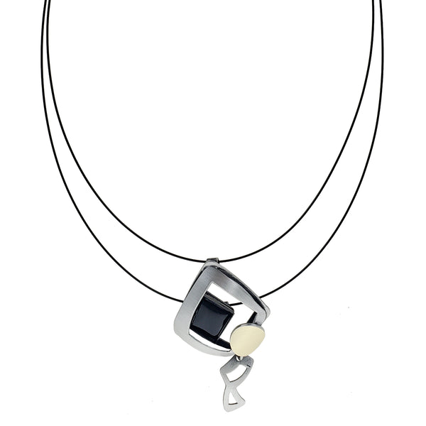 Christophe Poly Zigzag Drop Cord Necklace