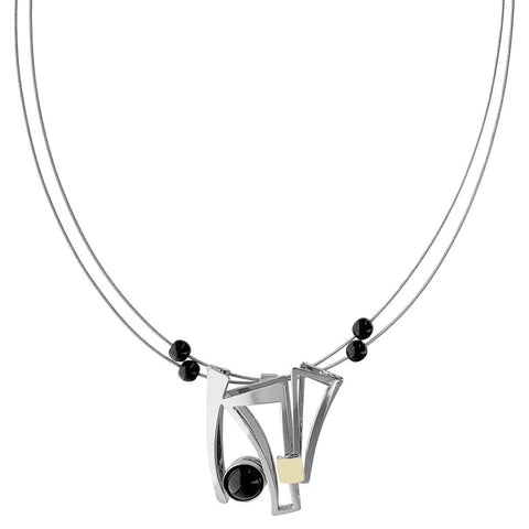 Christophe Poly Gathered Dimensional Shapes Necklace