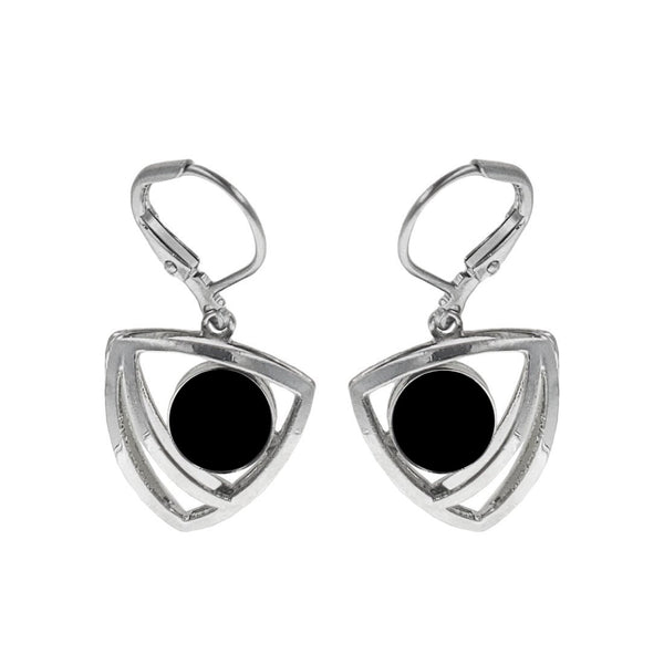 Christophe Poly Gentle Geometry Soft Edge Triangle With Black Lever Back Earrings