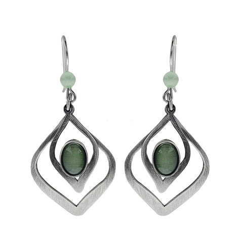 Christophe Poly Green Double Lotus Petal Earrings