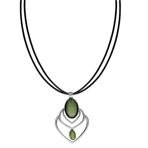 Christophe Poly Harmony In Layers With Green Necklace