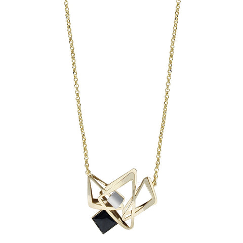  Christophe Poly Intersecting Triangles Pendant Chain Necklace
