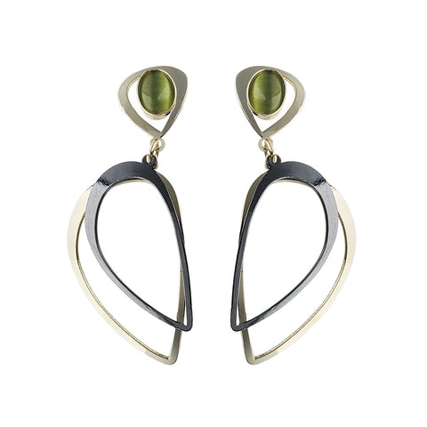  Christophe Poly Meadow Green Double Drop Post Earrings