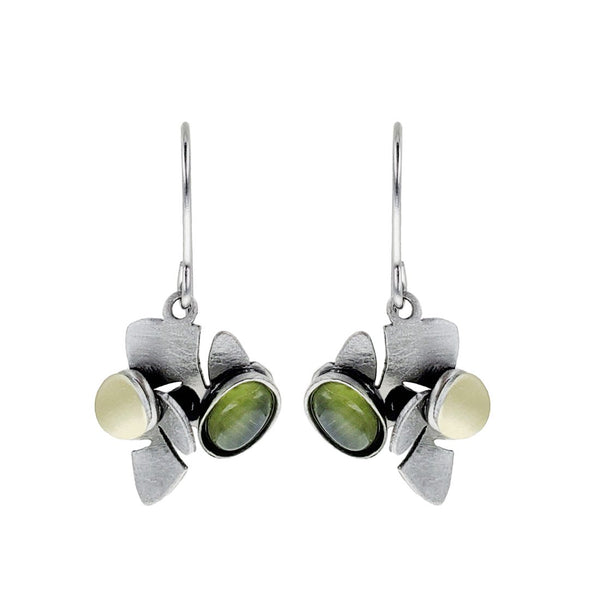 Christophe Poly Petite Falling Leaves With Green Earrings