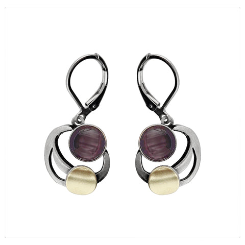 Christophe Poly Petite Purple Orbiting Circles Earrings