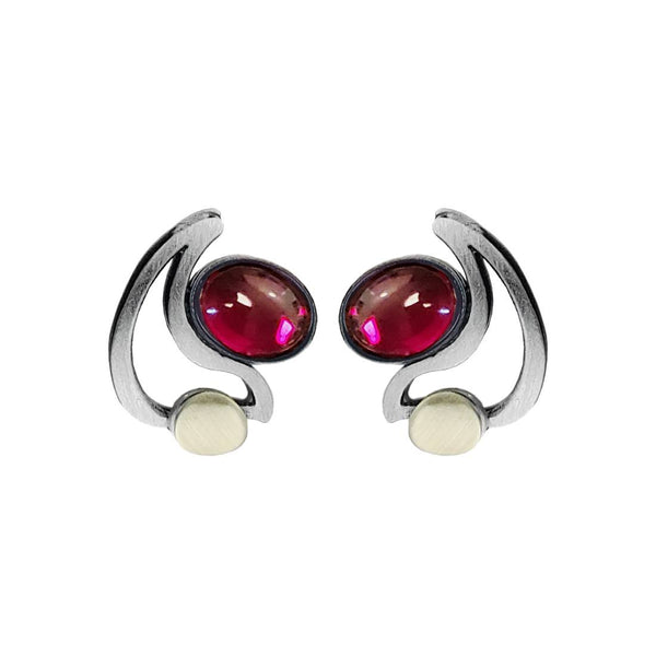 Christophe Poly Red Crescent Post Earrings