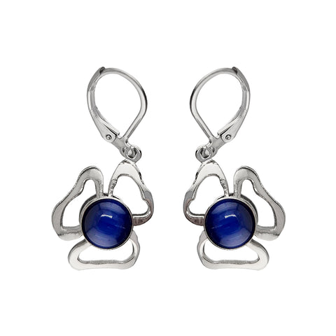 Christophe Poly Silver Blue Playful Floral Earrings