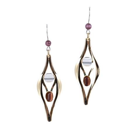 Christophe Poly Slender Golden Overlapping Layers Earrings