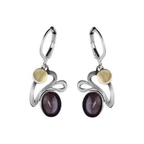 Christophe Poly Windy Day Purple Lever Back Earrings 